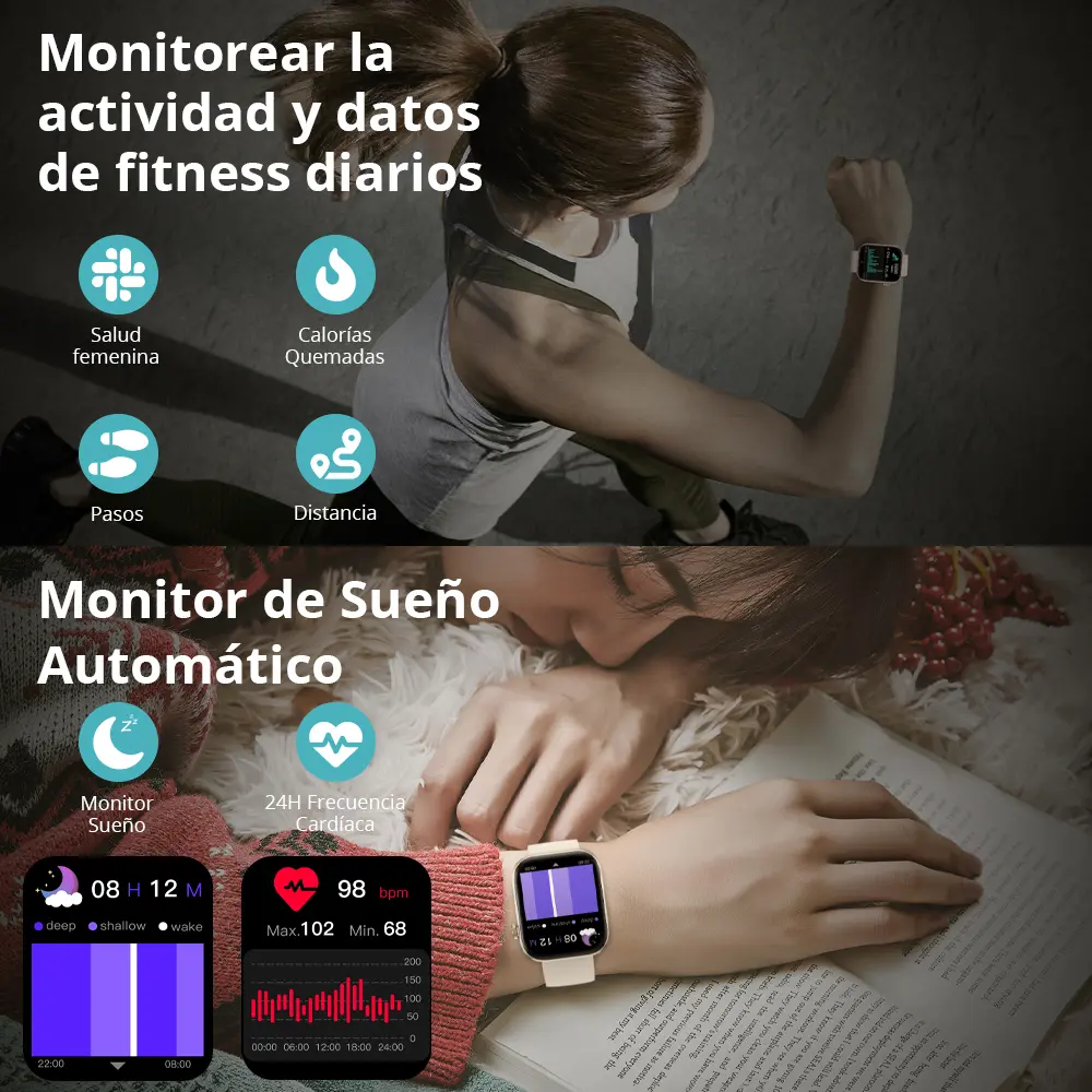 Reloj Inteligente Smartwatch Colmi P71 De 1.9 Dorado Gold Sport Crema - Imagen 6
