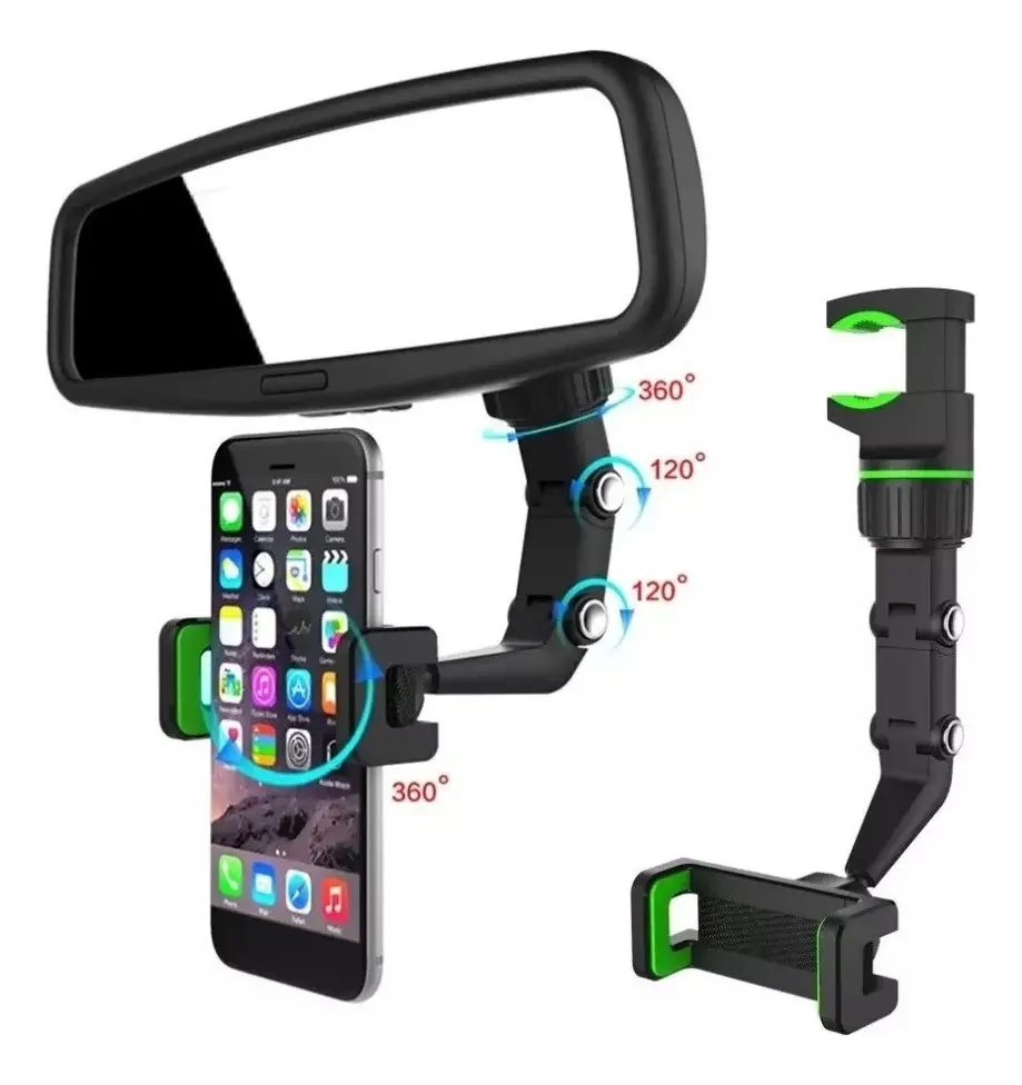Soporte De Celular Universal Para Espejo Retrovisor Auto 360