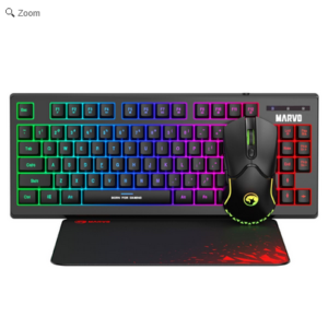 Combo Marvo Cm310 Teclado + Mouse + Pad Negro
