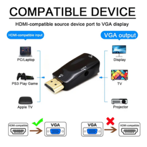 Adaptador Hdmi A Vga Con Audio Conversor