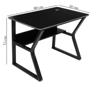Escritorio Metal Y Madera 80x50x75 Negro