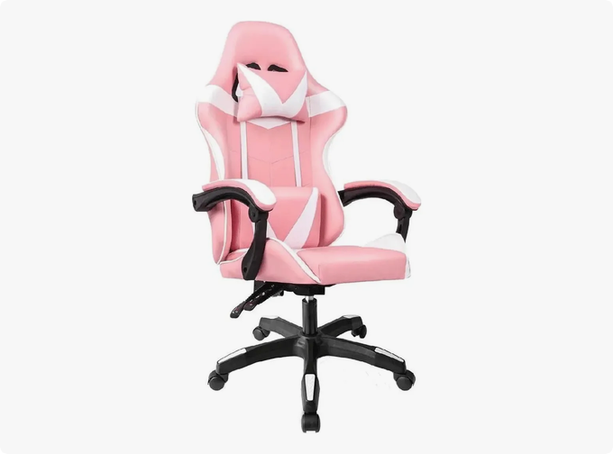 Silla Gamer Blanco Rosado