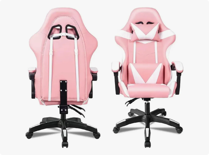 Silla Gamer Blanco Rosado - Imagen 4