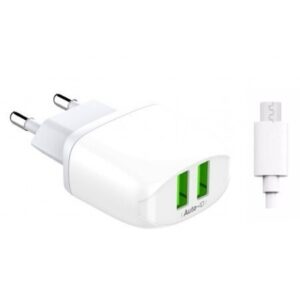 Cargador Pared A2219 Micro USB 2.4A 2USB Blanco LDNIO
