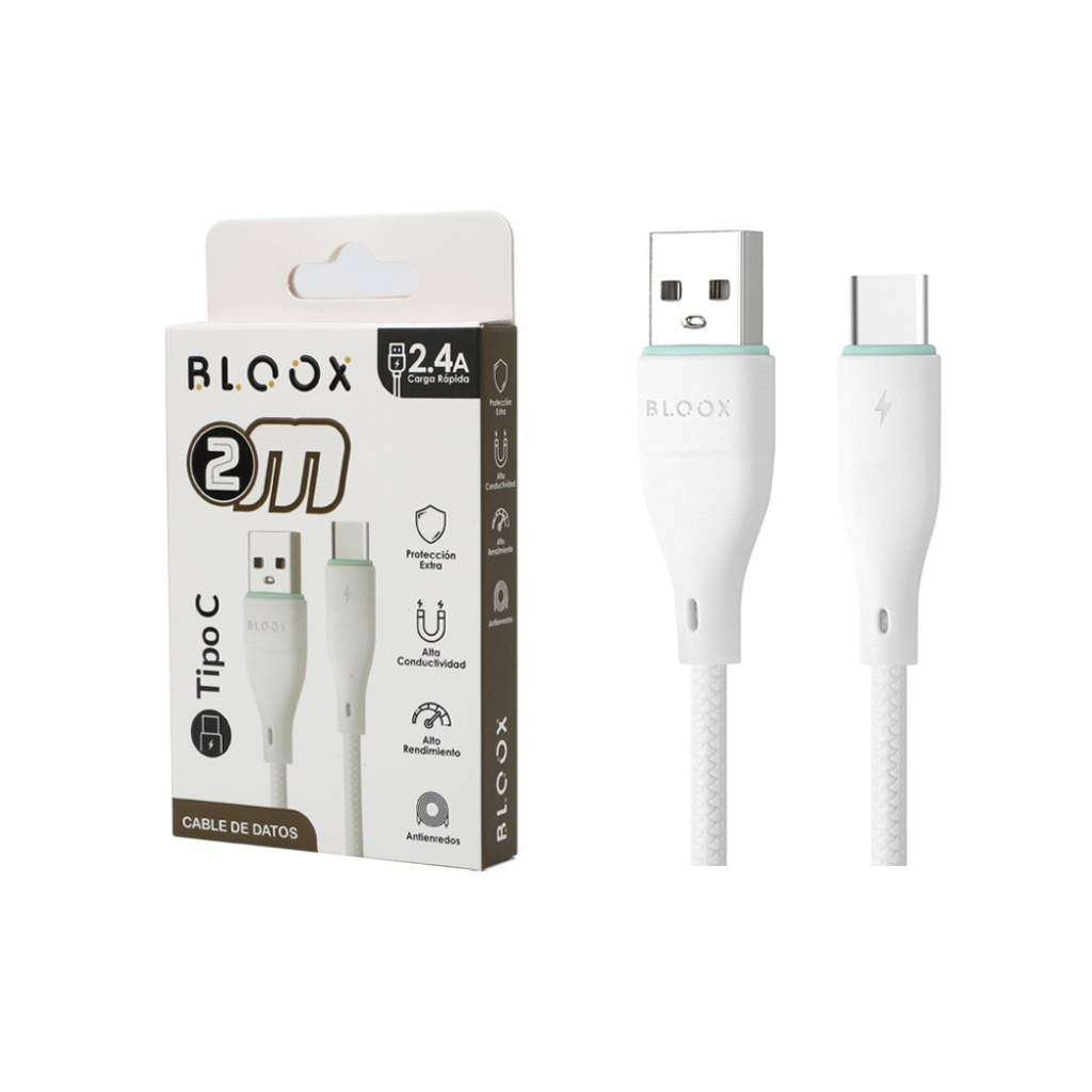 Cable de Datos BLOOX USB A a USB C PVC 200cm