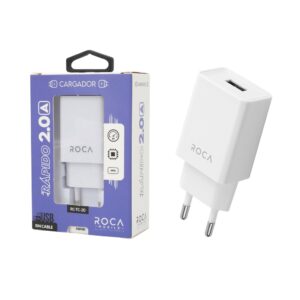 Cargador ROCA 2.0A 1 USB Sin Cable