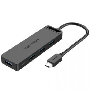HUB 5 en 1 Tipo C a 4 x USB 3.0 / 0.15M Negro TGKBB Vention