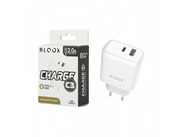 Cargador BLOOX A+C 3A 20W Sin Cable (BL-TCA-C3)