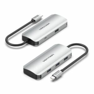 HUB 5 en 1 USB-C a USB 3.0 x 4/Micro USB / 0.15M / Plateado TNAHB Vention