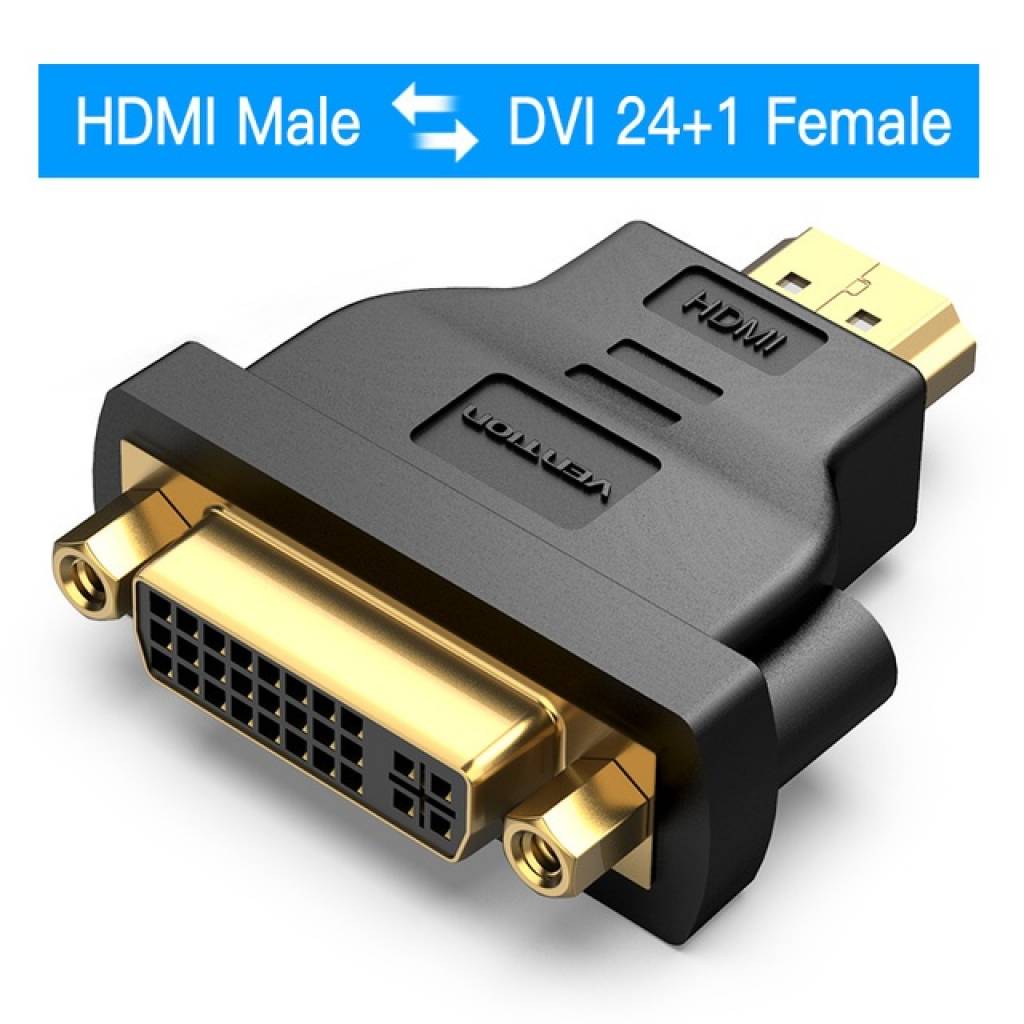 Adaptador DVI a HDMI Macho/Hembra / Negro ECDB0 Vention - Imagen 2