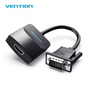 Convertidor VGA a HDMI con Micro USB Hembra y Puerto de Audio / 0.15M / Negro ACNBB Vention