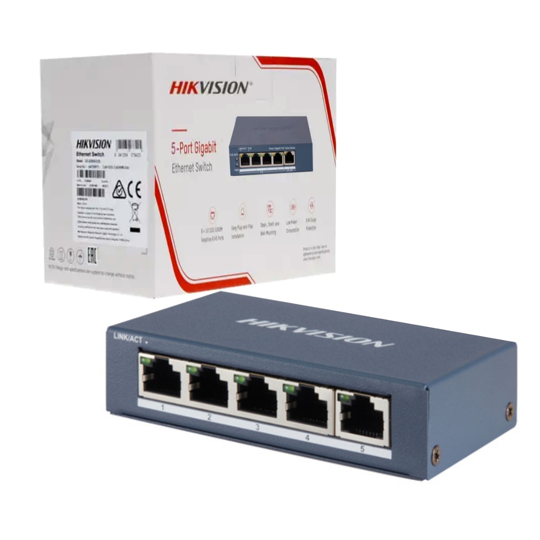 Switch Hikvision 5 Puertos Gigabit 10/100/1000 - Imagen 2